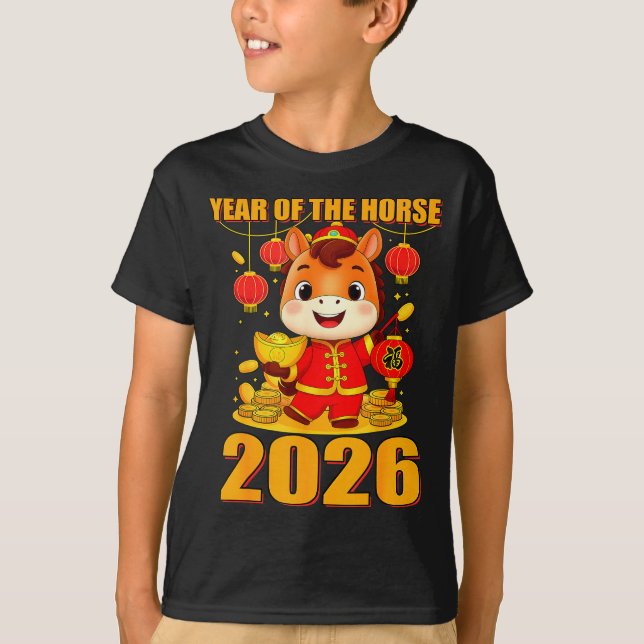 Camiseta Year Of The Horse 2026 Lunar New Year Chinese  (Frente)