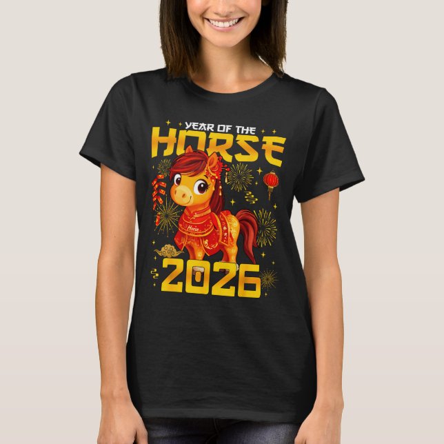 Camiseta Year Of The Horse 2026 Lunar New Year Chinese New  (Frente)