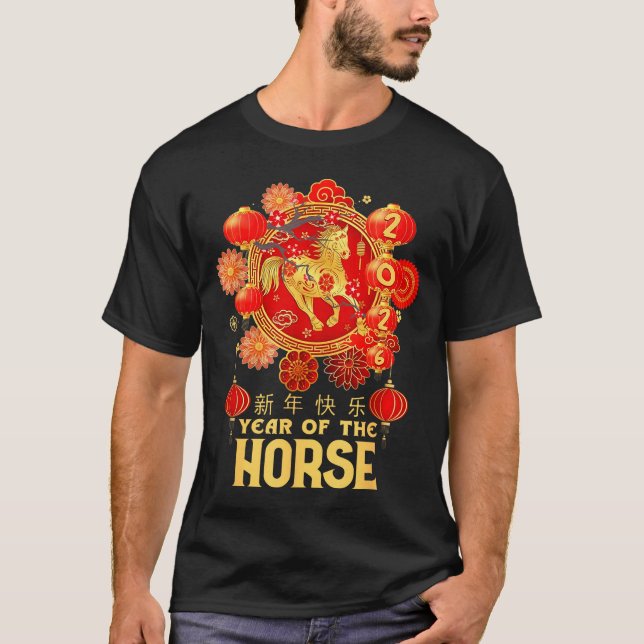 Camiseta Year Of The Horse 2026 Lunar New Year Chinese New  (Frente)