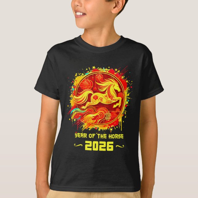 Camiseta Year Of The Horse 2026 Lunar New Year Chinese New  (Frente)