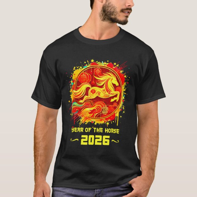 Camiseta Year Of The Horse 2026 Lunar New Year Chinese New  (Frente)