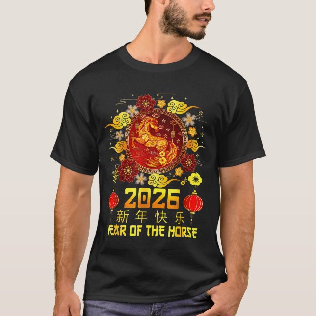 Camiseta Year Of The Horse 2026 Lunar New Year Chinese New  (Frente)