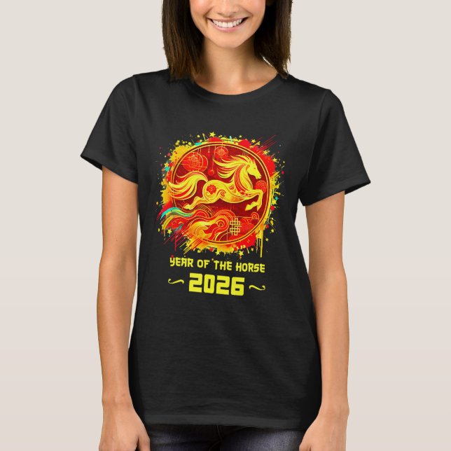 Camiseta Year Of The Horse 2026 Lunar New Year Chinese New  (Frente)