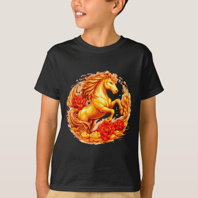 Camiseta Year Of The Horse Chinese Lunar Zodiac Astrology A (Frente)