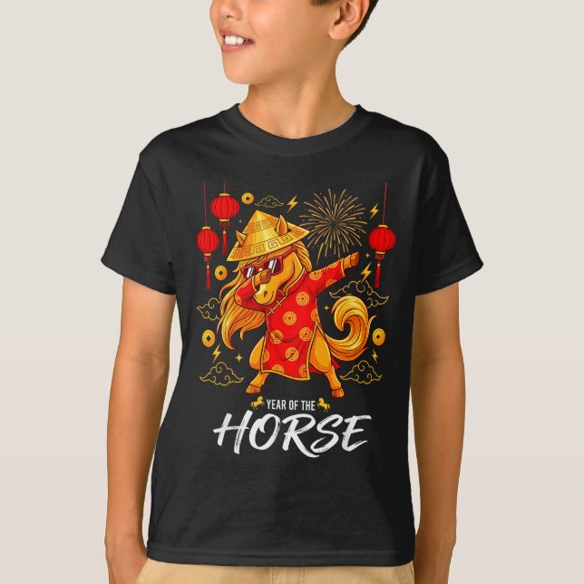Camiseta Year Of The Horse Dabbing Zodiac Horse Chinese New (Frente)