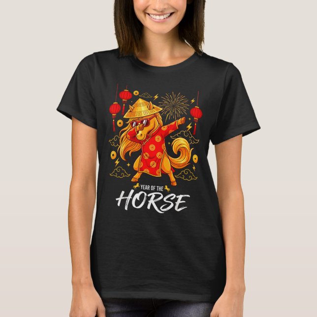 Camiseta Year Of The Horse Dabbing Zodiac Horse Chinese New (Frente)
