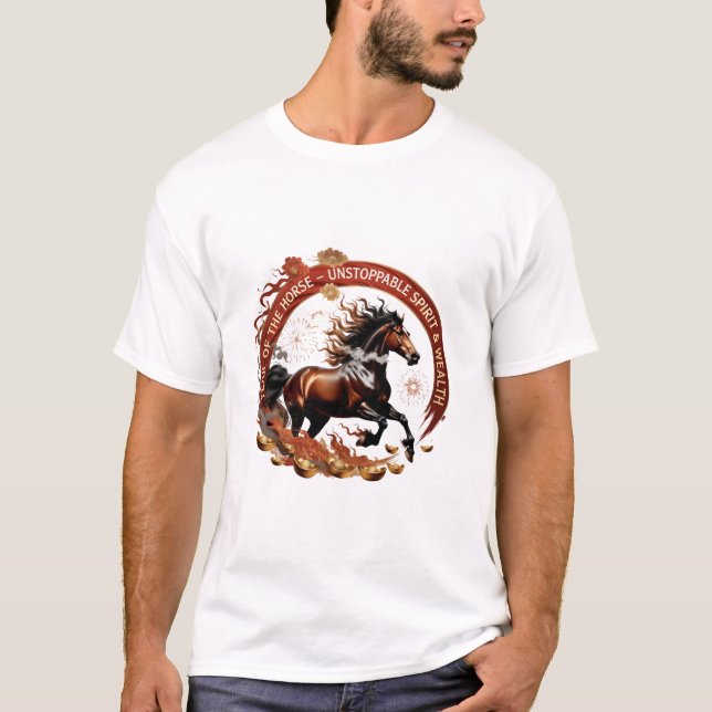 Camiseta Year of the Horse Flame, Lunar Zodiac Gift (Frente)