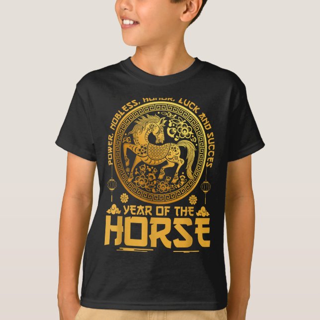 Camiseta Year Of The Horse Zodiac Happy Chinese Lunar New Y (Frente)