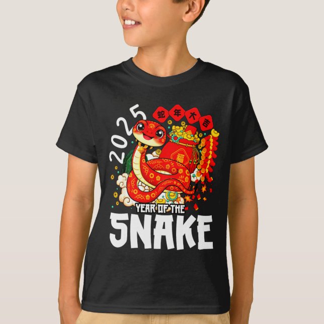 Camiseta Year Of The Snake 2025 Chinese New Year 2025 Red S (Frente)