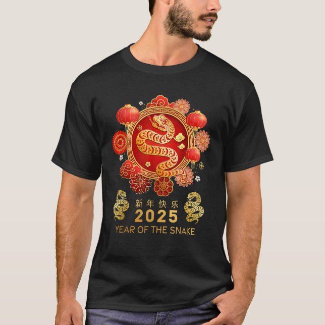 Camiseta Year Of The Snake 2025 Chinese New Year Clothing U (Frente)