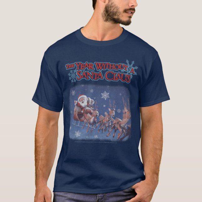 Camiseta Year Without a Santa Claus Poster Art and Logo Chr (Frente)
