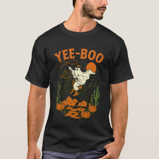 Camiseta Yee Boo Fantasma Cavalgando Cavalo Halloween Abóbo