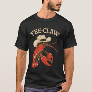 Camiseta Yee-Claw Ocidental Verão Caubói Lagostim Boil Lago