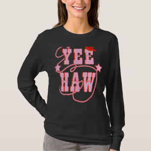 Camiseta Yee Haw Howdy Rodeo Oeste País Rosa-do-Sul
