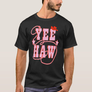 Camiseta Yee Haw Howdy Rodeo Oeste País Rosa-do-Sul