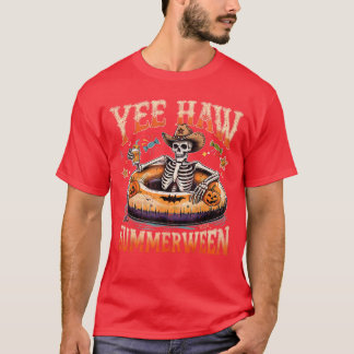 Camiseta Yee Haw Summerween Cowboy Skeleton Western Hallowe