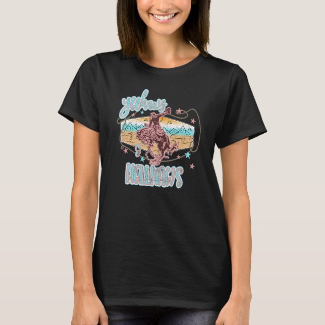 Camiseta Yeehaw & Hellnaws Western Rodeo Graphic Para Ela (Frente)