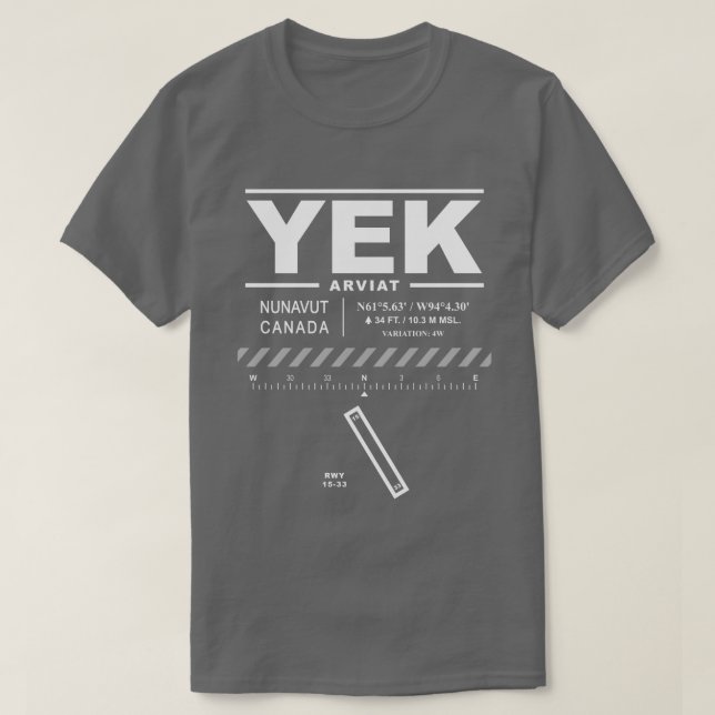 Camiseta YEK T-Shirt do Aeroporto de Arviat (Frente do Design)