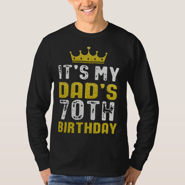 Camiseta Yellow Crown 70th Bday For Dad From Son Daughter (Frente)