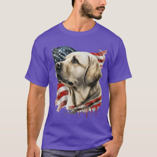 Camiseta Yellow Lab withhe American Flag friends