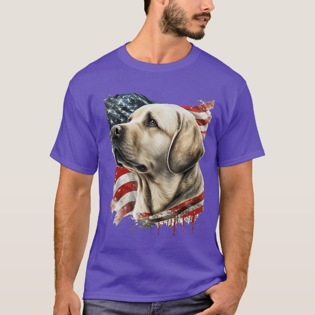 Camiseta Yellow Lab withhe American Flag friends (Frente)