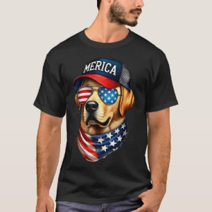 Camiseta Yellow Labrador Retriever 4 De Julho Merica Usa F
