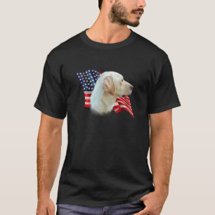 Camiseta Yellow Labrador Retriever American Flag,