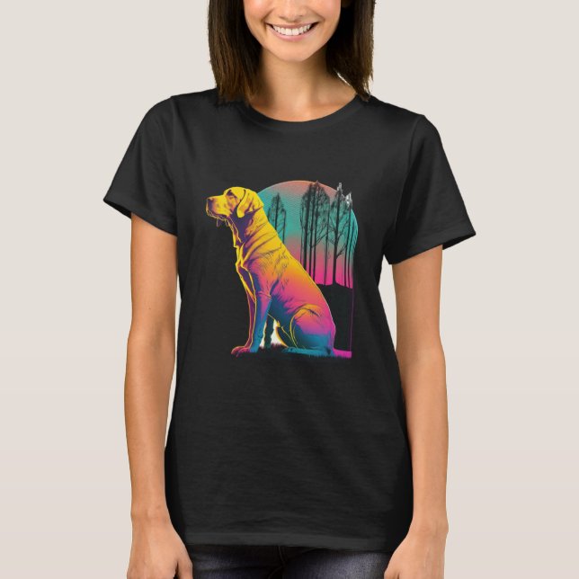 Camiseta Yellow Labrador Synthwave 80s 80s 80 Estética (Frente)
