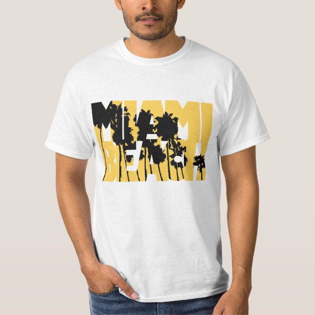 Camiseta yellow miami beach fun (Frente)