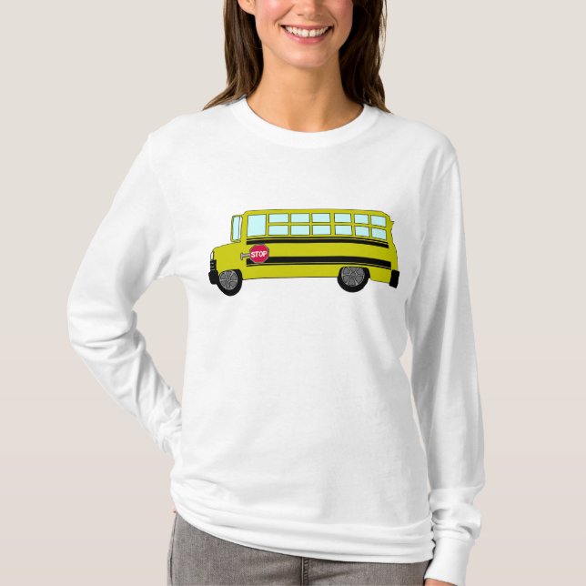 Camiseta Yellow School Bus with Stop Sign (Frente)