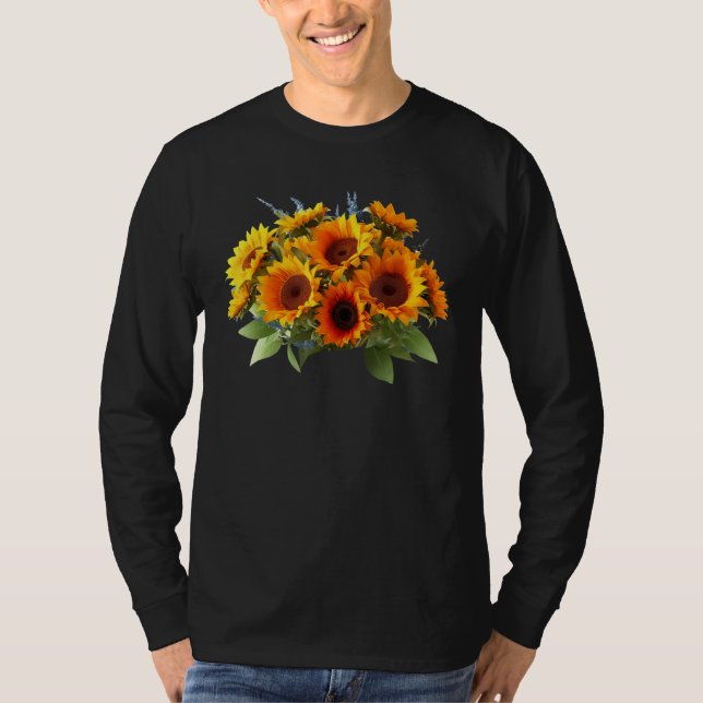 Camiseta Yellow Sunflower Cute summer Sun flowers Floral Po (Frente)