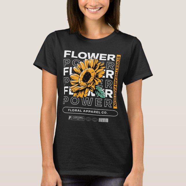 Camiseta Yellow Sunflower Flower Power (Frente)