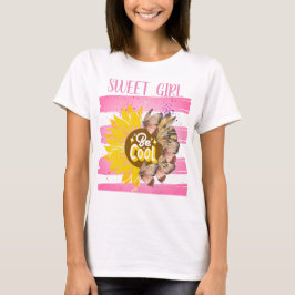 Camiseta Yellow Sunflower trendy vibrant color paper art