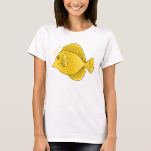 Camiseta Yellow tang fish cartoon illustration