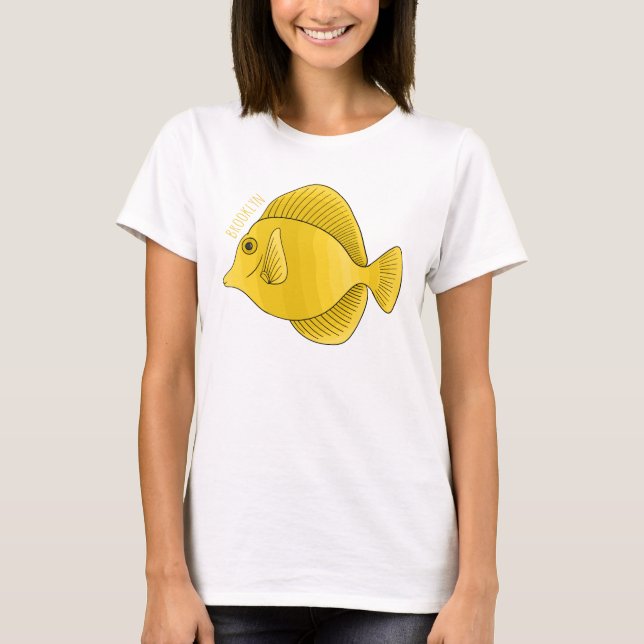 Camiseta Yellow tang fish cartoon illustration (Frente)