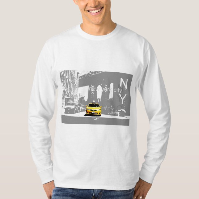 Camiseta Yellow Tax Nyc Nova Iorque Brooklyn Mens (Frente)
