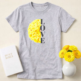 Camiseta Yellow Zinnia Flower Floral Love Christian