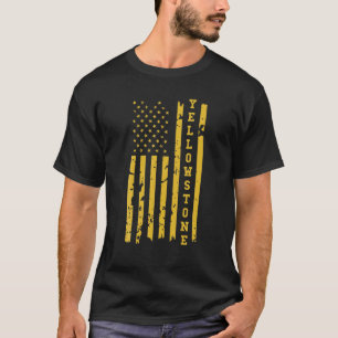 Camiseta Yellowstone - Afastada Bandeira Americana Patriót
