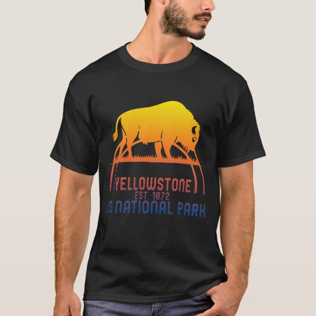 Camiseta Yellowstone Bison Buffalo Shirt, Parque Nacional d (Frente)