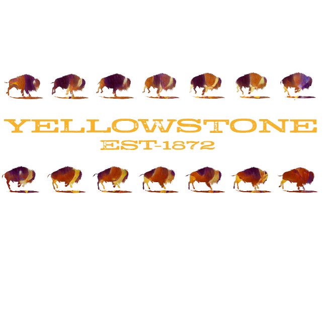 Camiseta Yellowstone Bison Running (Criador carregado)