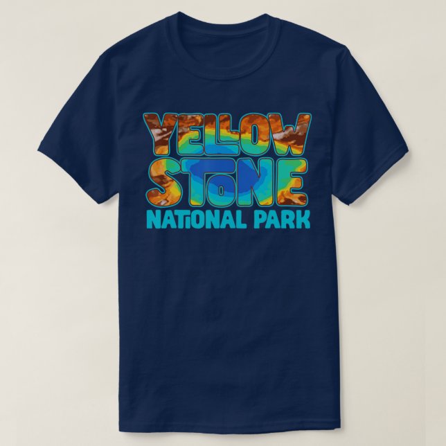 Camiseta Yellowstone Grand Prismatic Hot Primavera Retro (Frente do Design)