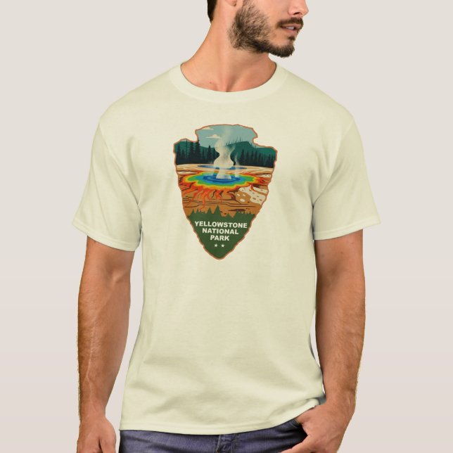Camiseta Yellowstone Grand Prismatic Spring Arrowhead (Frente)
