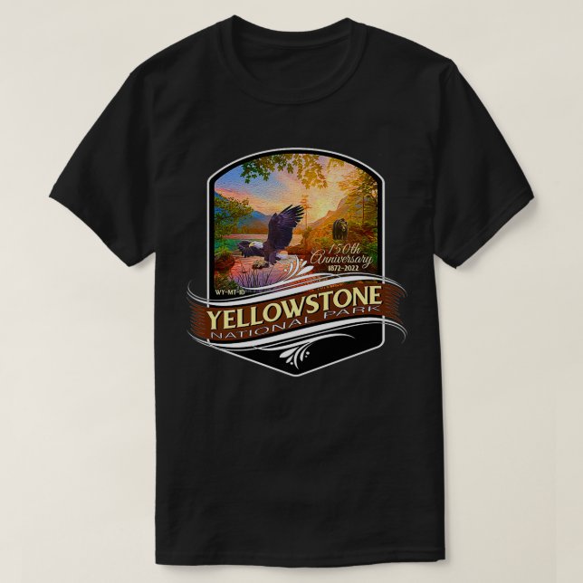 Camiseta Yellowstone National Park 150º aniversário Commem (Frente do Design)