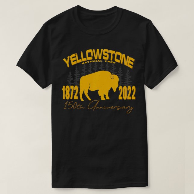 Camiseta Yellowstone National Park 150º Aniversário Memora (Frente do Design)
