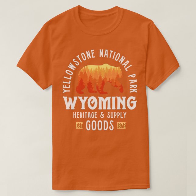 Camiseta Yellowstone National Park Bear Shirt Wyoming Vinta (Frente do Design)