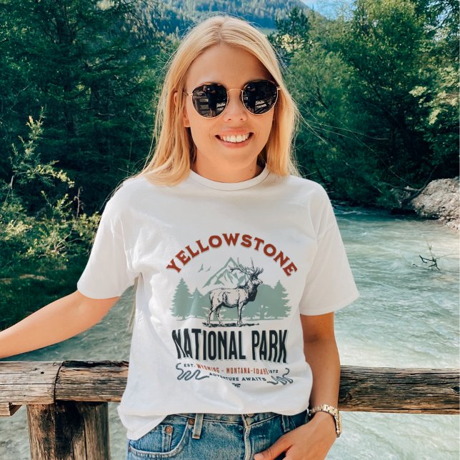 Camiseta Yellowstone National Park Cute Landscape (Criador carregado)