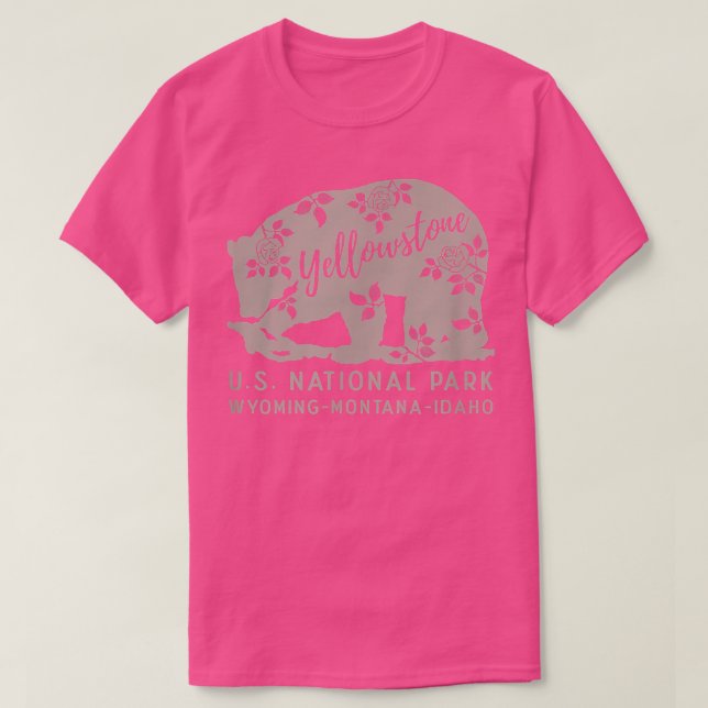 Camiseta Yellowstone National Park Floral Bear XO4U Origina (Frente do Design)