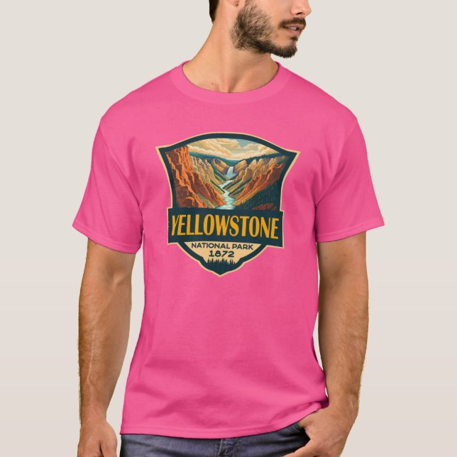 Camiseta Yellowstone National Park Grand Canyon Travel Retr (Frente)