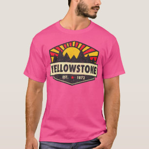 Camiseta Yellowstone National Park Hexagon Crachá Mens Hiki