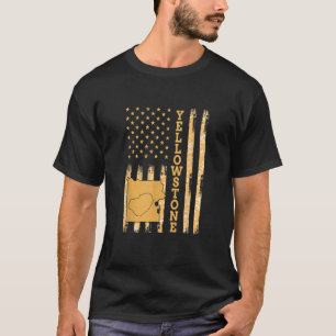 Camiseta Yellowstone National Park Map America Flag
